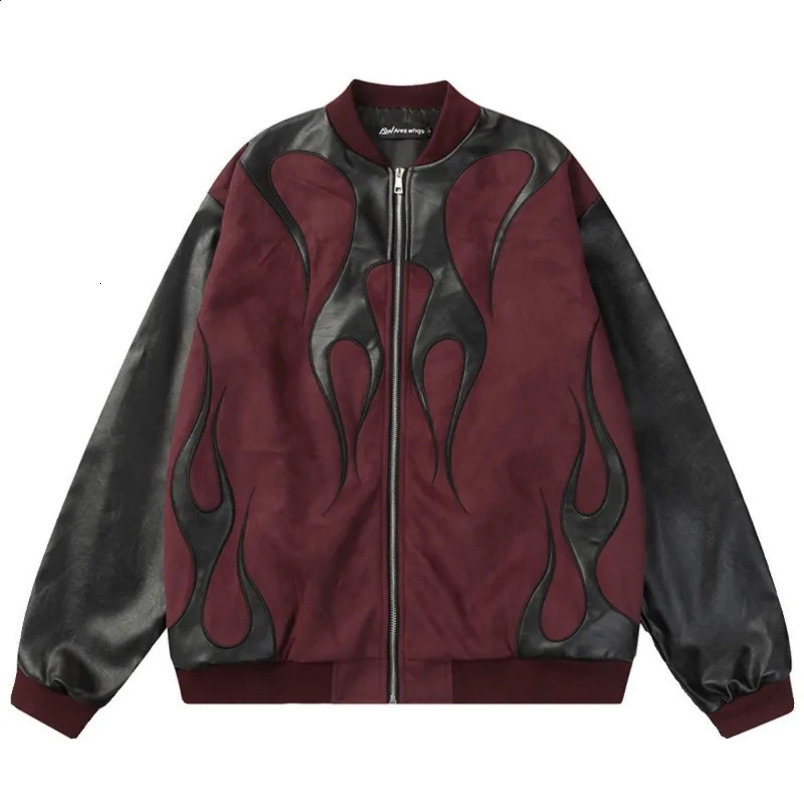 American Fashion Street Stitching Comparison Pilot Jacket Y2K Harajuku Retro Couple Casual Clown Top Men and Women 240906