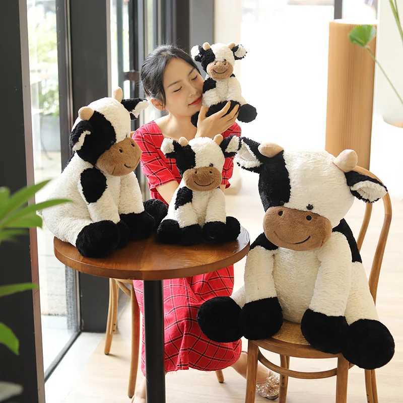 Cute Sitting Milk Cow Cartoon Plush Toy New Design Lifelike Cattle Plushie Doll Kawaii Room Decor Stuffed Toys For Children C250925