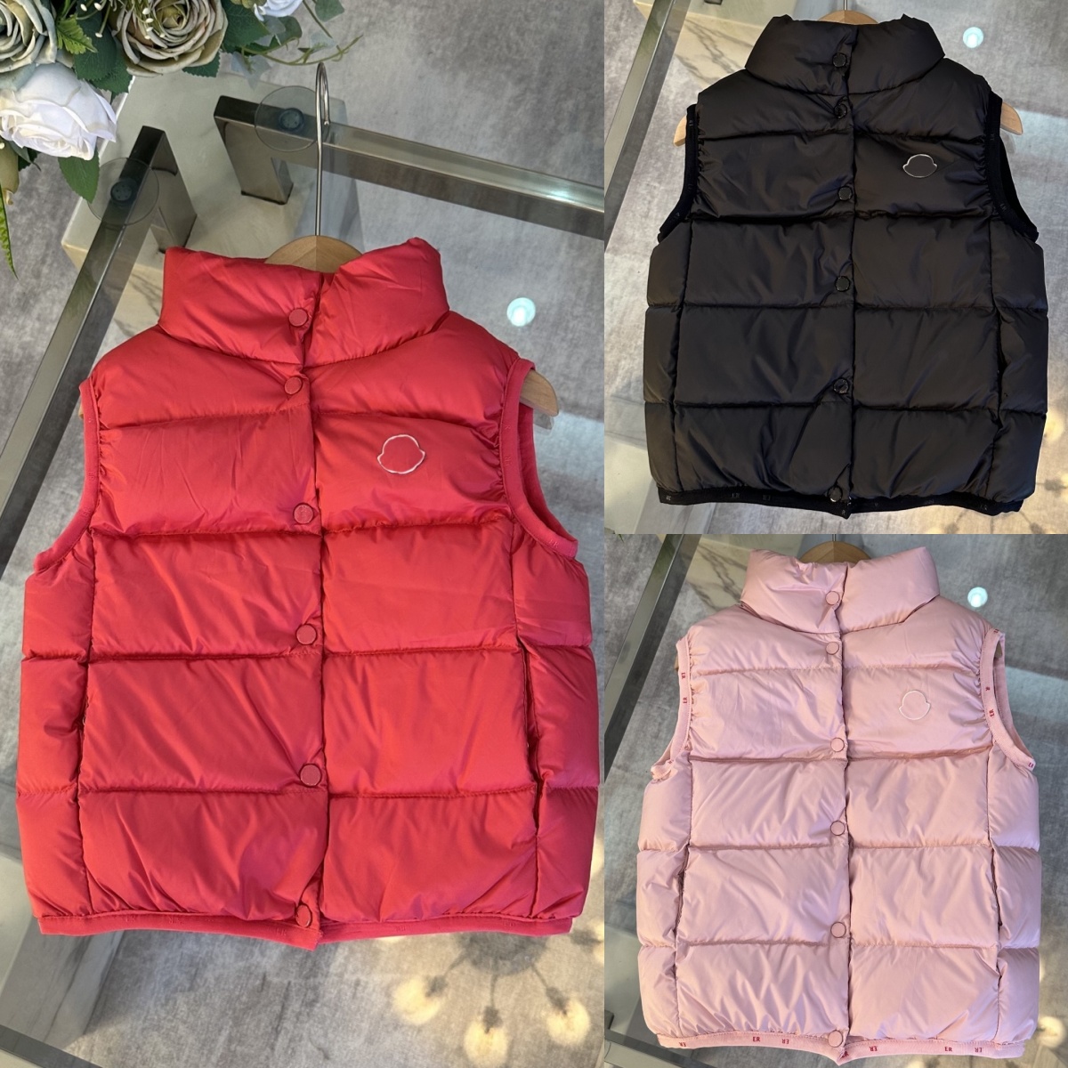 Kids Clothes Designer Toddlers Baby Waistcoats Down Boys Girls Winter Warm Outwears Children Clothing Youth Outdoor Vests Black Pink Red 110-170C
