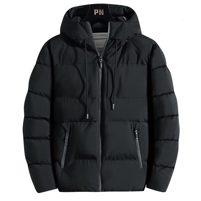Cotton Padded Jacket Men's Autumn Winter Jackets Casual Clothing Plus Size Hooded Thick Warm Parkas Coat Men Outwear 211104