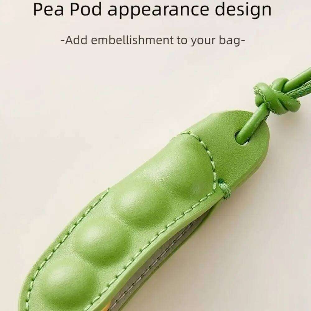 Fashion High-End Pendant Leather Handmade Keychain All-match Style Green Pea Charm Bag Parts & Accessories
