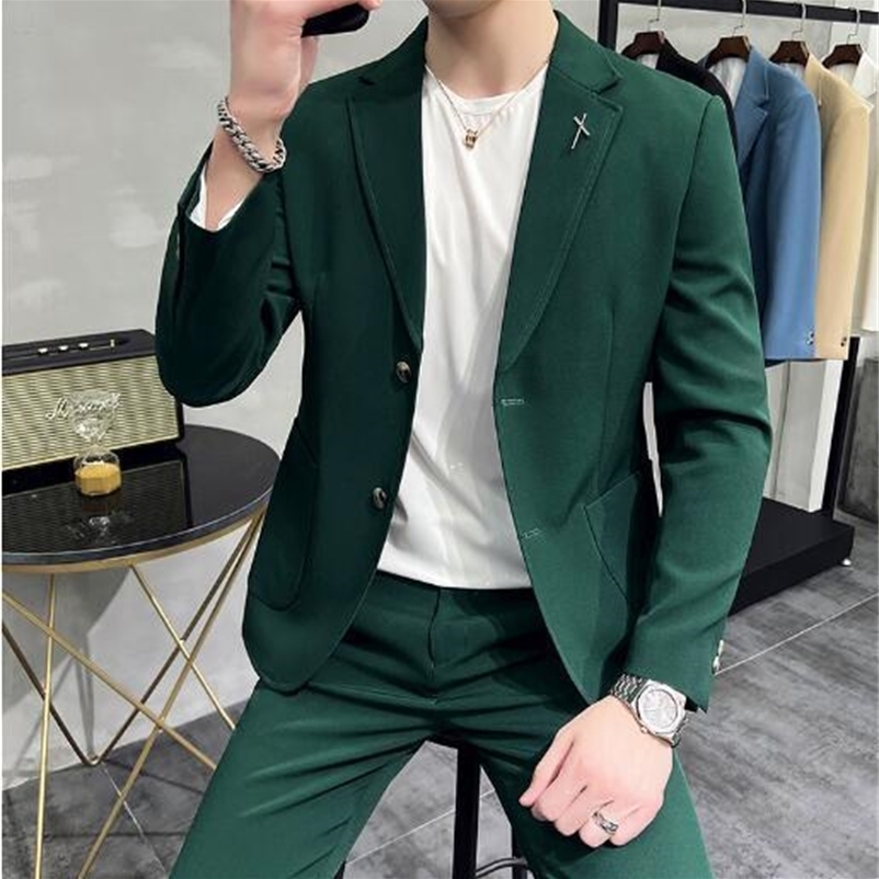 Men's Suits Blazers Men's automatic thin casual thin suit jacket top 230406