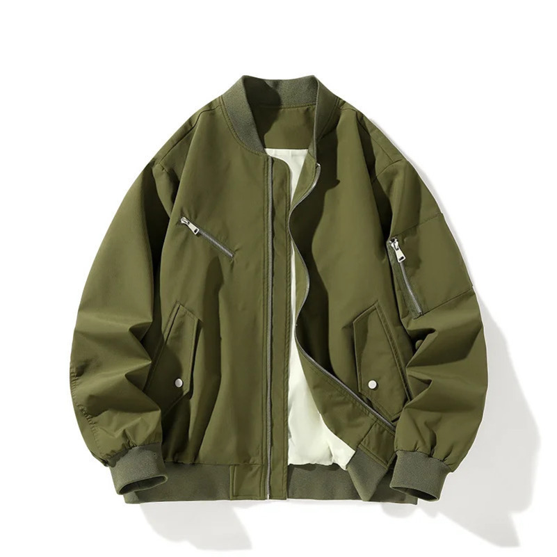 Spring and Autumn Yearbook Cross border Mens Jacket Baseball Collar Casual Time Loose Jacket American Style Flight Suit 250415