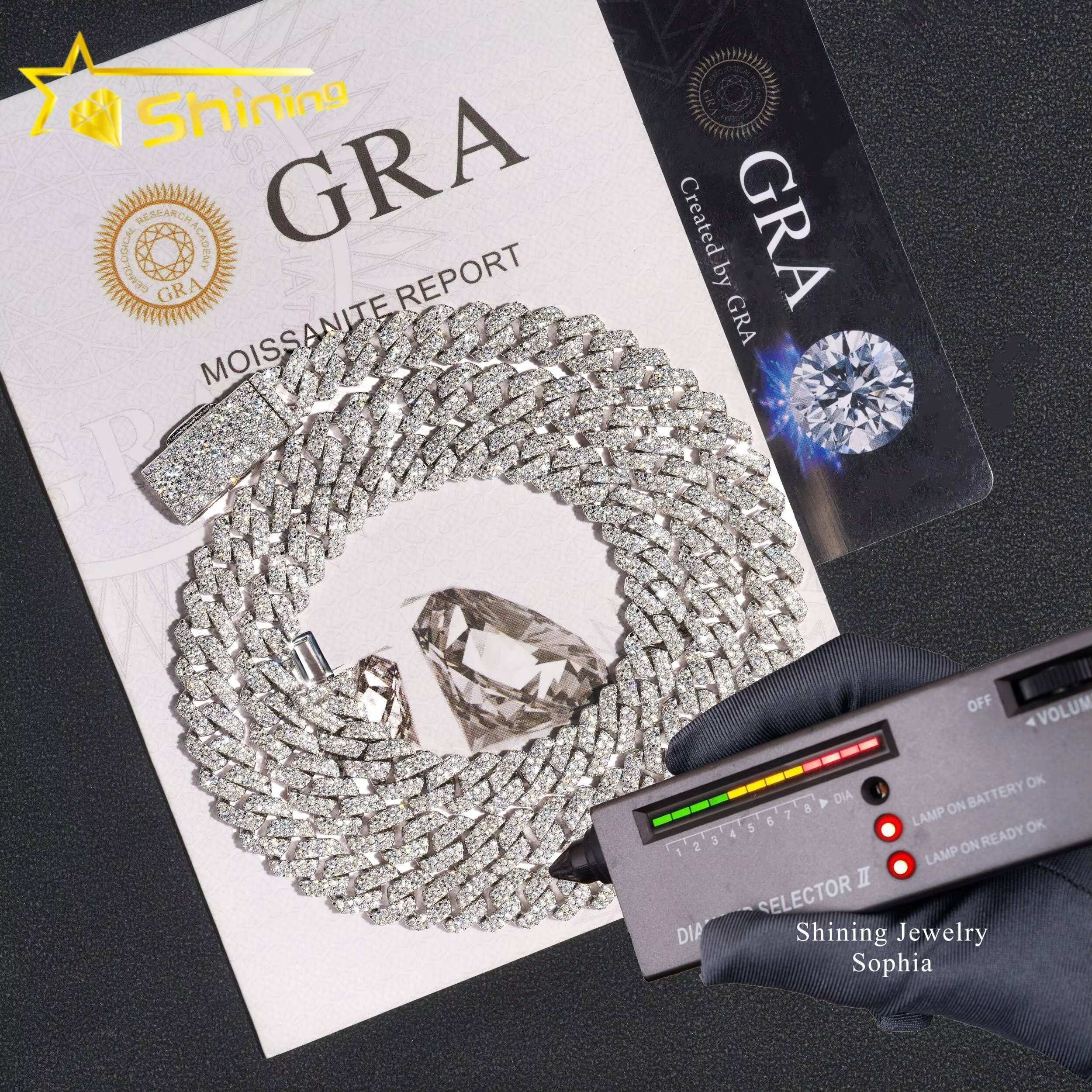 New Arrival Price 8MM Hot Sale Iced Out Hip Hop Fashion Design Rapper Men Jewelry Moissanite Diamond Miami Cuban Link Chain