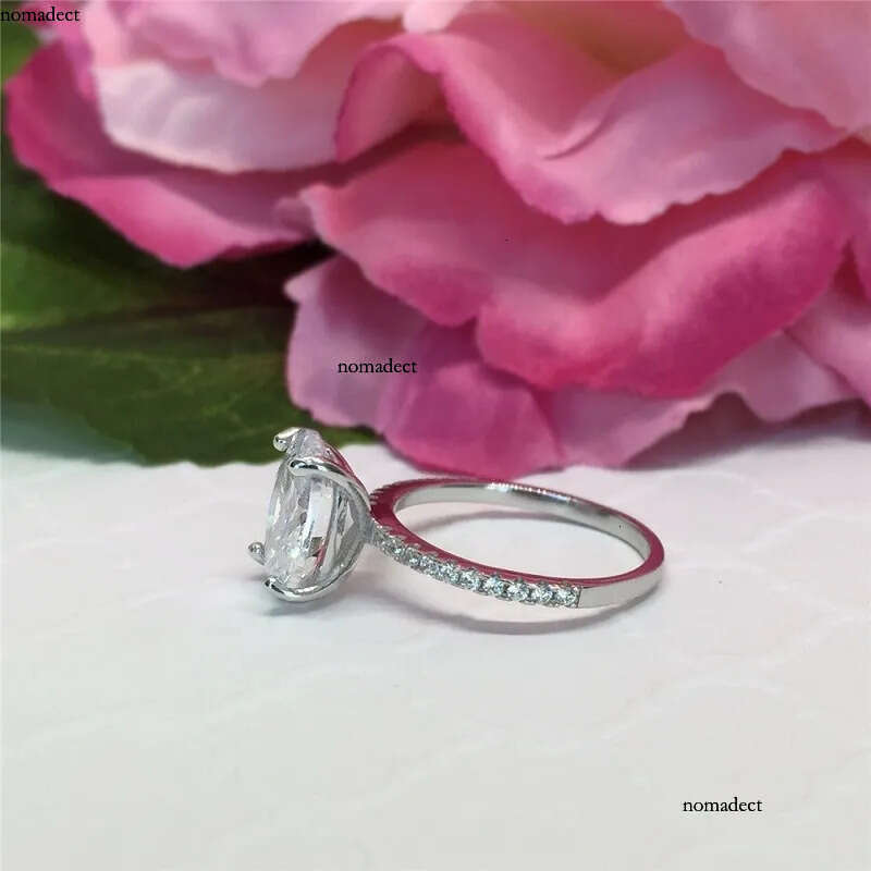 Womens Wedding Fashion Sier Gemstone Engagement Rings For Women Simulated Dia Ring Jewelry 9f