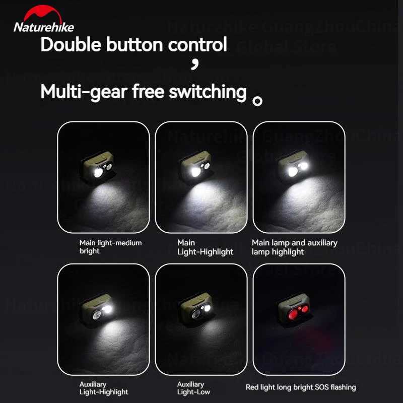 Naturehike Ultralight Headlamp Waterproof SOS Emergency Red Light 84g Rechargeable Outdoor Camping Fishing Headlight Portable J250925