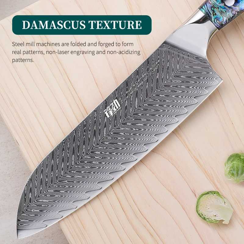 Kitchen knives FINDKING Gorgeous Series 67 Layers Damascus Steel 7 inch Santoku Knife Abalone Shell Handle Japanese Kitchen Chef Knife F250925
