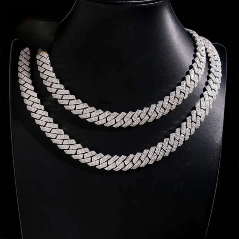 Factory Custom Newest 15MM Hip Hop Rapper Pass Dia Tester VVS Moissanite Cuban Link Chain Necklace Men