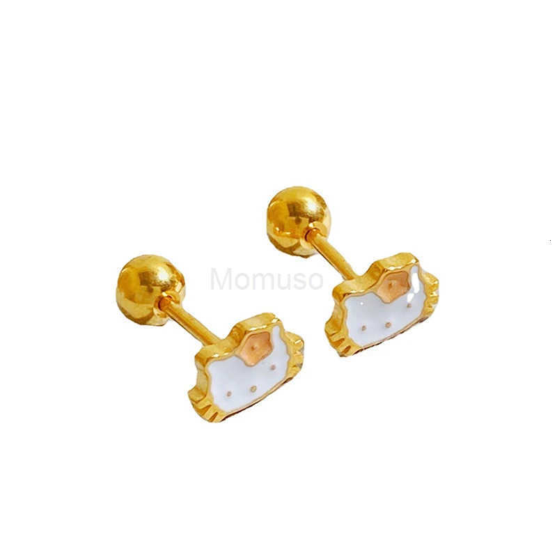 Sanrio Hello Kitty Earstuds 18K Gold Buckle Simple Fashion Low Allergy Jewelry Titanium Steel Earstuds Cartoon Girl Jewelry Gift L250925