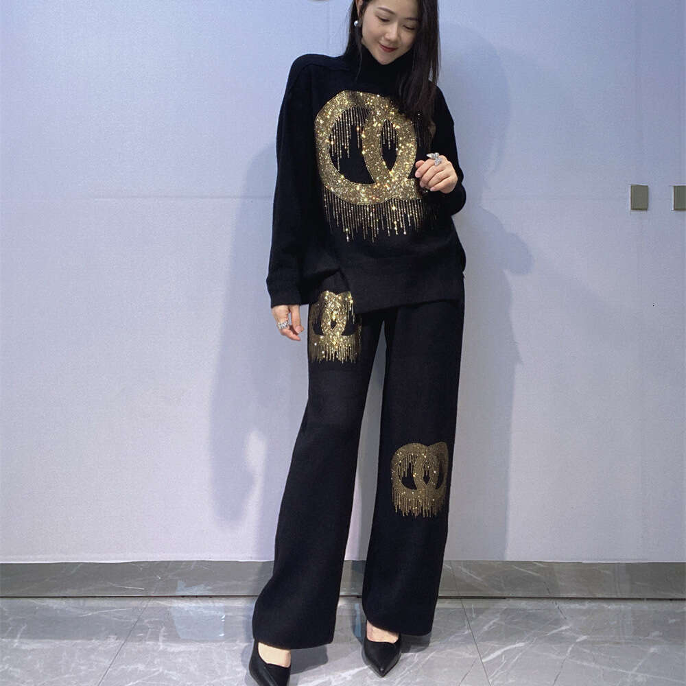 Casual Sequins Pullover Long Sleeve Sweatershirt Oversized 2 Piece Sets Women 2025 Spring Autumn Loose Pant Sets