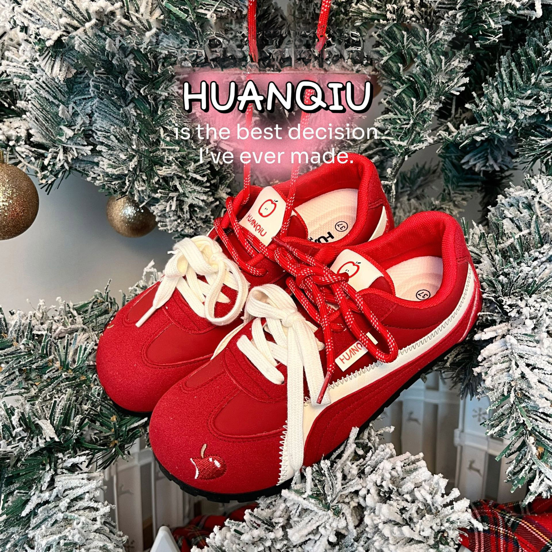 HUAN QIU Free shipping Designer Casual Shoes Red women shoes versatile lightweight board shoes soft soled casual shoes