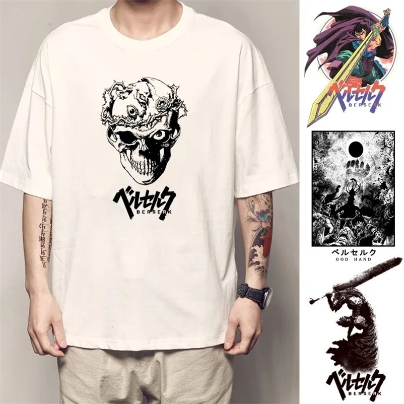 Berserk T Shirts Guts Funny T Shirt Men Cool Manga Graphic T-Shirt Japanese Anime Women Cotton Harajuku Hip Hop Tees Y2k Tops 240409