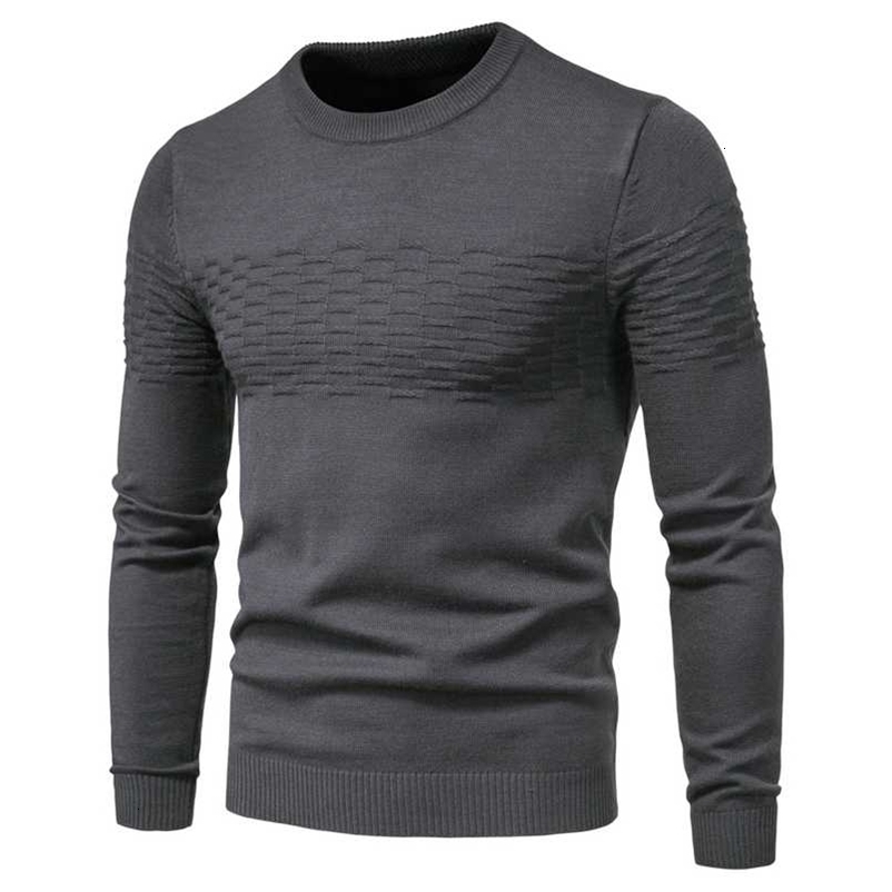 Men Winer Casual Solid Thick wool Cotton Sweater Pullovers High Elasticity Fashion Slim Fit O-Neck 211008