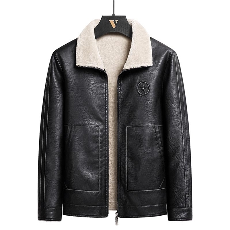 Men's Leather Faux Plus Size 7XL 8XL Men Suede Jacket Fleece Motorcycle PU Male Winter Bomber Jackets Outerwear Coat 220913