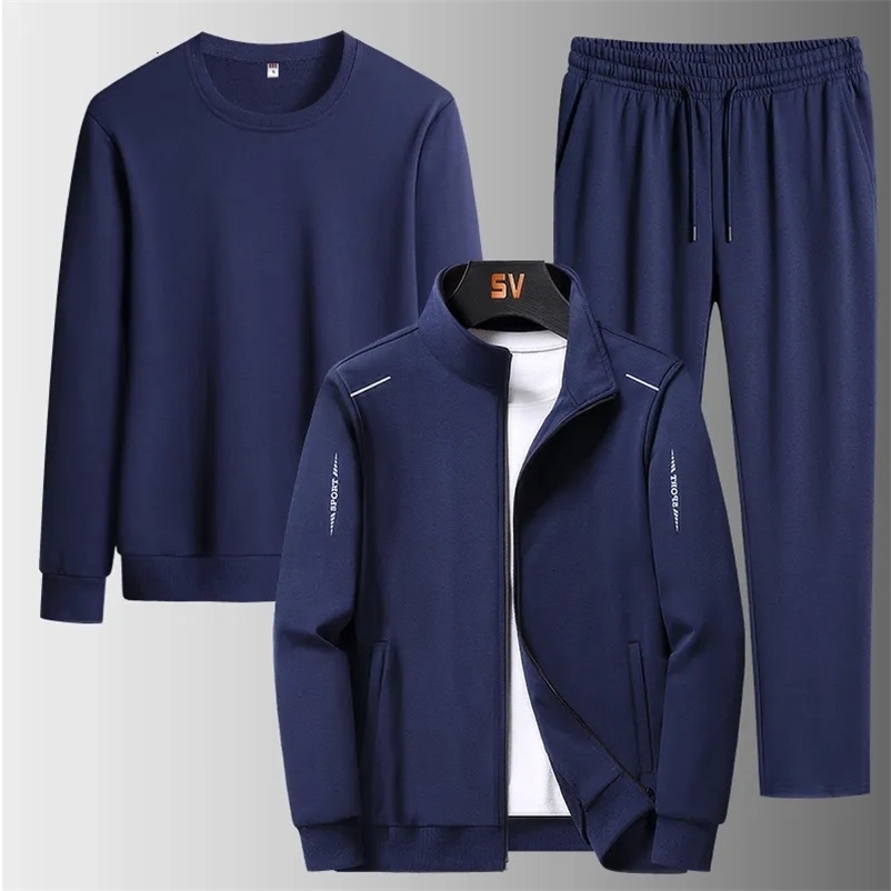 Male Tracksuit Jacket Men Set Large Size 6XL 7XL 8XL Fashion Autumn Winter Homme Suit Sweatshirt Sweatpants Men's Set 240106
