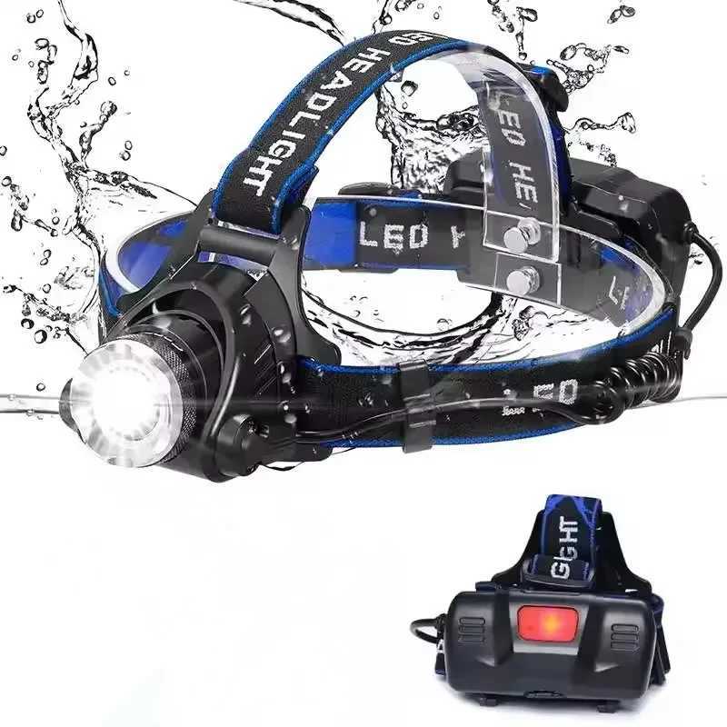 USB Rechargeable Headlamp 3ModeTelescopic Zoomable Headlight Led Flashlight Waterproof Head Flash Torch Flashlight Fishing Hunt J250925