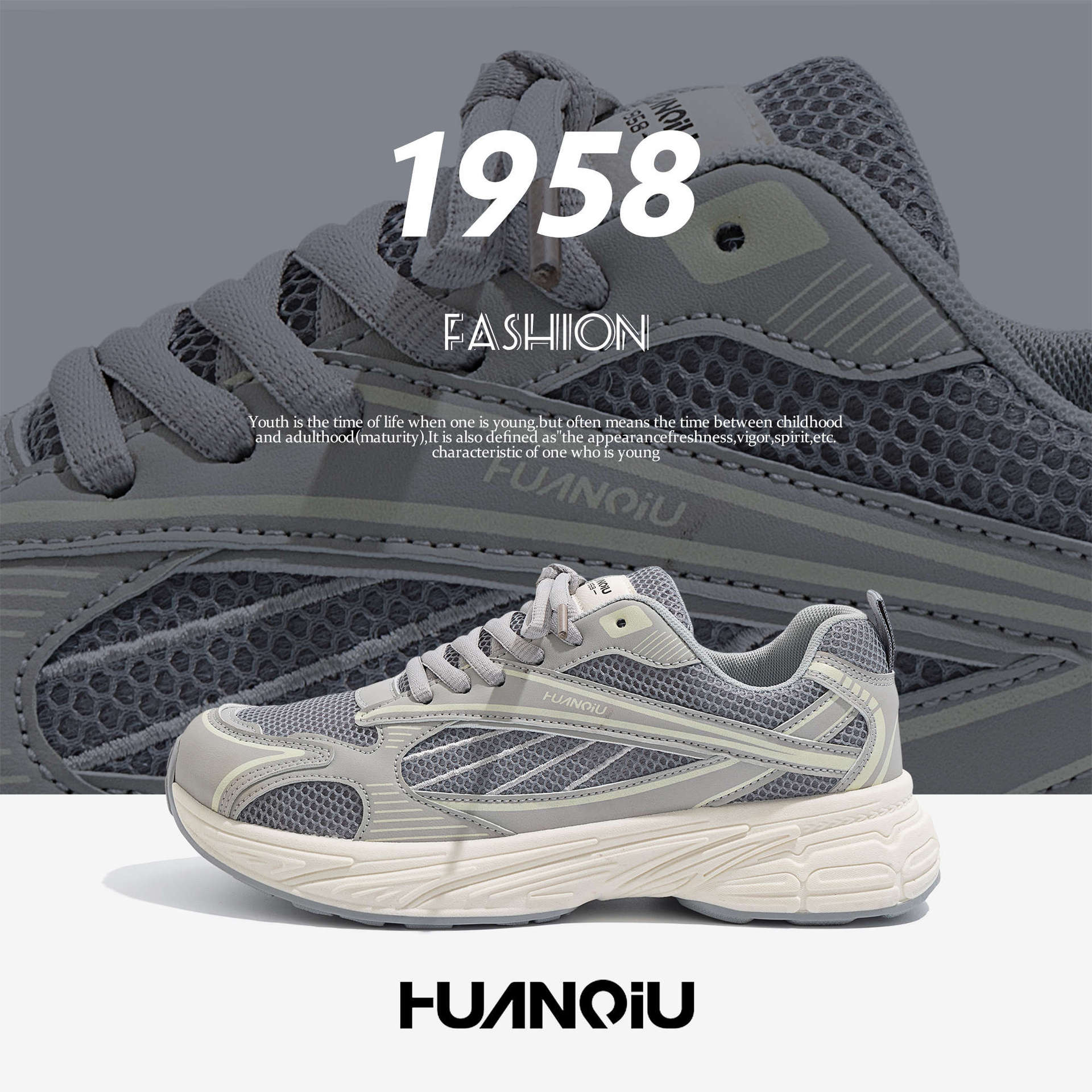 HUAN QIU Free shipping Designer Casual Shoes Thick soled men breathable versatile casual sports shoes fashion