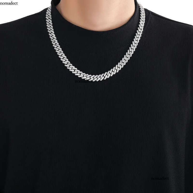 Moissanite Gold Sier Chains For Mens Womens Miami Cuban Link Chain Bracelets Necklace Jewelry 10mm e8