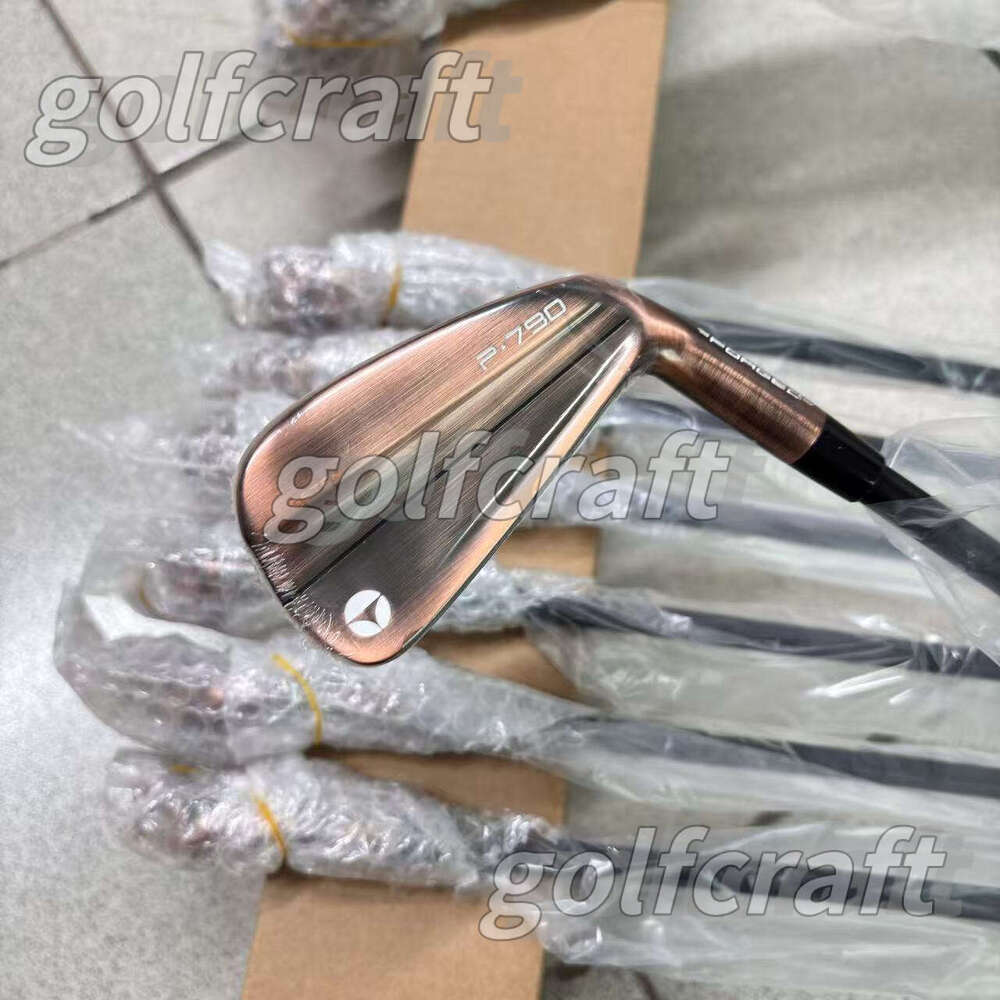 Golf Clubs coppery Irons P790 4-9P-R/S Flex Steel Shaft with Head Cover The 4generations Latest version Brand New Iron golfcraft