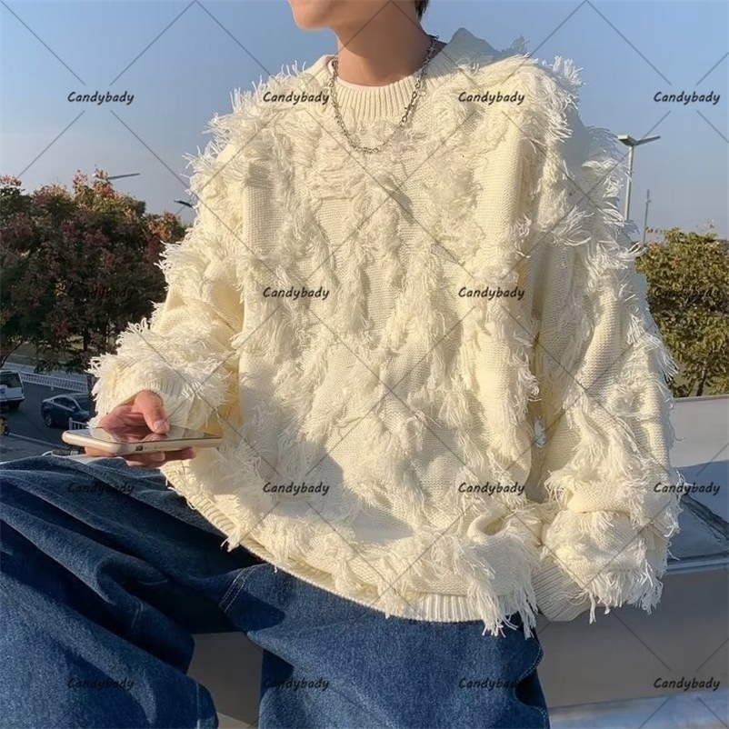 Men's Sweaters Y2k Streetwear Men Shoppingfor Sweaters Men Lazy Wind Autumn And Winter American High Street Loose Leisure Knitwear Jacket 230808