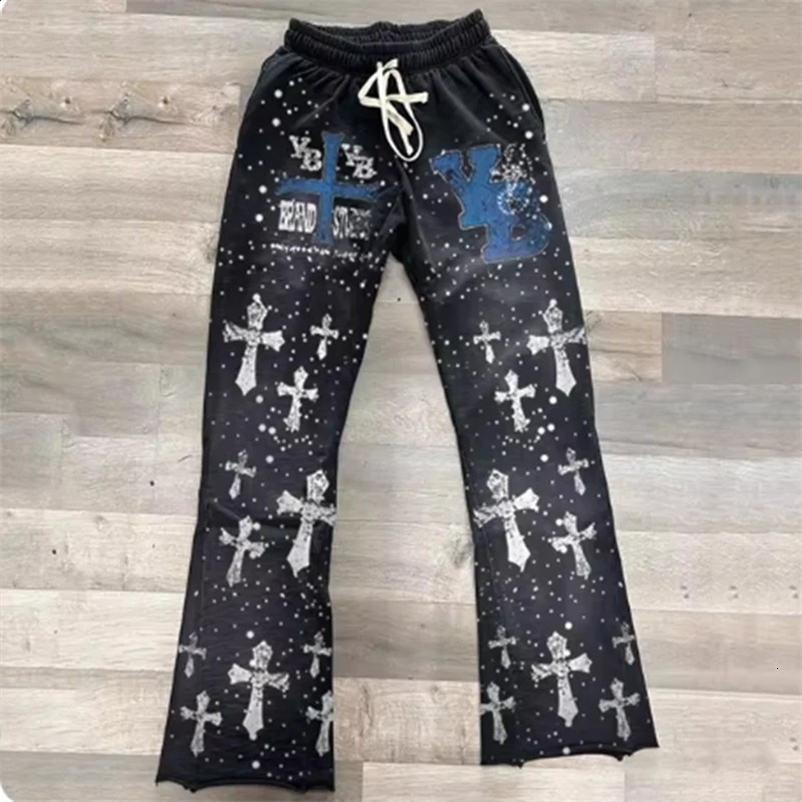 Y2k Pants Men Loose 3D Print Trousers Casual Sweatpants Mid Waist Sporty Female Clothes Streetwear Hip Hop Vintage Flared Pants 240911