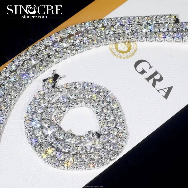 5mm Moissanite Tennis Chain Necklace Bracelets For Women Men