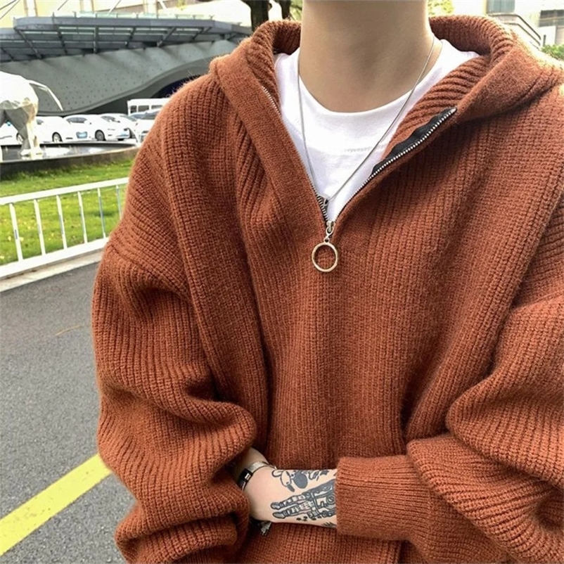 Men's Sweaters Hooded Sweater Coat Men Spring and Autumn Casual Knitted Sweaters Men Pullover Jumpers Men Fashion Clothing Streetwear Tops 231212