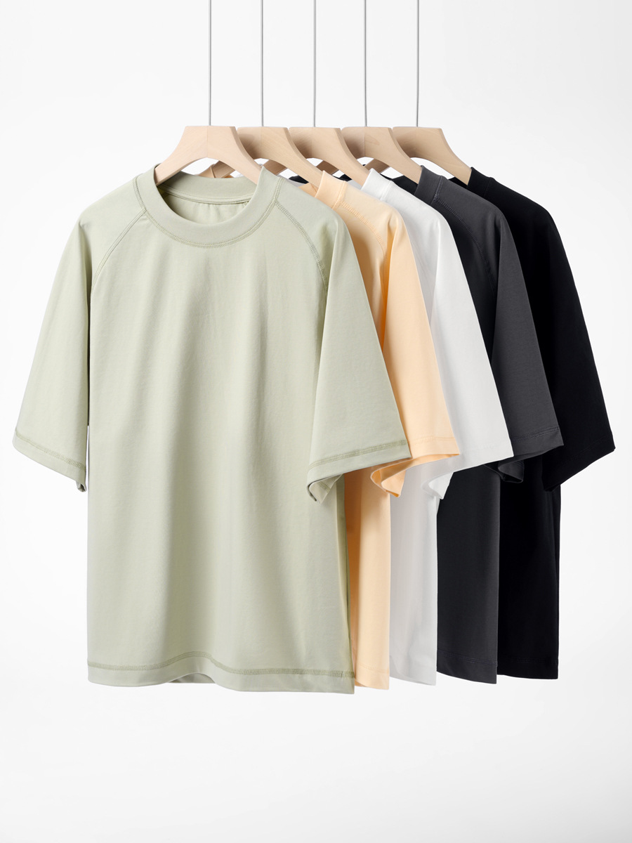 High-Quality 230g Cool-Touch T-Shirt for Men - Summer Ice-Feel Cotton, Breathable Casual Tees, Crew Neck & Unisex Short-Sleeve -67C