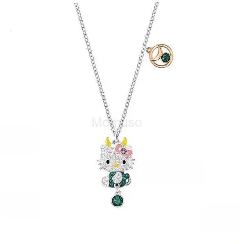 Sanrio Hello Kitty Necklace Anime Sanrio Cat Twelve Zodiac Diamond Pendant Sweater Chain Clavicle Chain Couple Jewelry Gift for Girls L250925