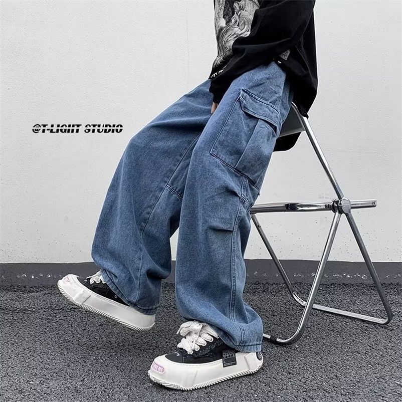 Men's Jeans Men's jeans Cargo Pants Streetwear Hip Hop Cargo Pants Cotton Denim Trousers Casual Elastic Men Baggy Harem Jean Trousers 230316