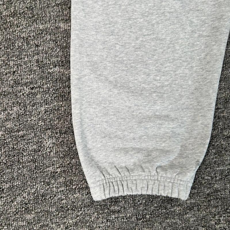 Men's Pants High Street Clothing Mertra Casual Embroidered Pattern Multi-pocket Autumn Winter Grey Fleece Sweatpants Z260315