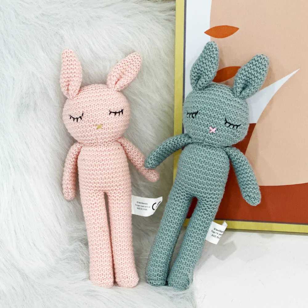 Handmade Knitted Rabbit Doll Baby Soothing Toy Mini Kawaii Cuddle Doll For Newborn Early Educational Toy Baby Educational Toy C250925