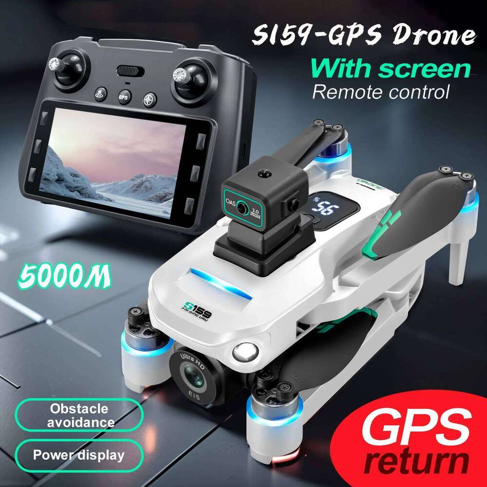 New S159 GPS 8K HD Camera Screen Send Memory Card 5G Image Transfer Obstacle Avoidance Brushless FPV Drone RC Quadcopter