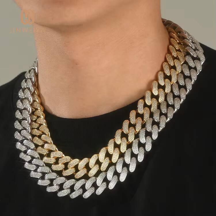 18mm 3Row Dense VSS Moissanite Bling Necklace Hip Hop Rapper Luxury Jewelry Thick Heavy Iced Out Cuban Link Chain for Men