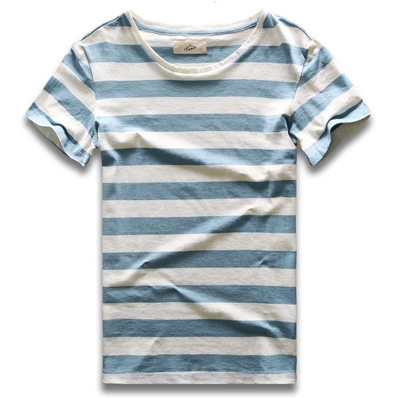 Men's T-Shirts Men Striped T-Shirt Stripes Top Tees Male Fashion Short Sleeve Blue Red White Black Costume Cosplay Party 230509