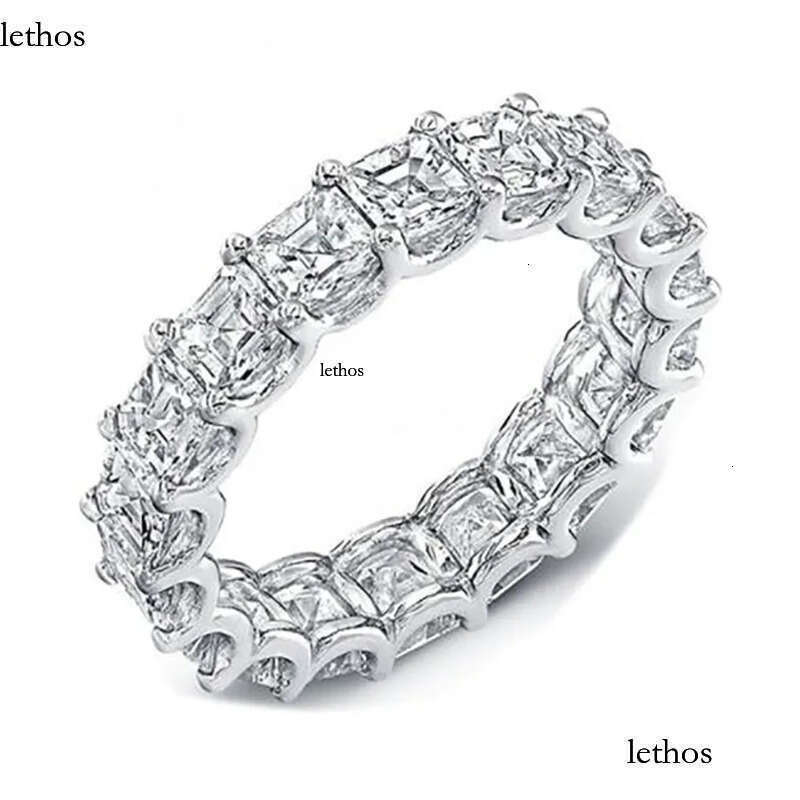 cuba Cuba chain designer jewelry Moissanite dia ring Vecalon Lustre Promise Wedding Band Ring Top quality Sterg Sier VVS Dia Engagement rings for wome
