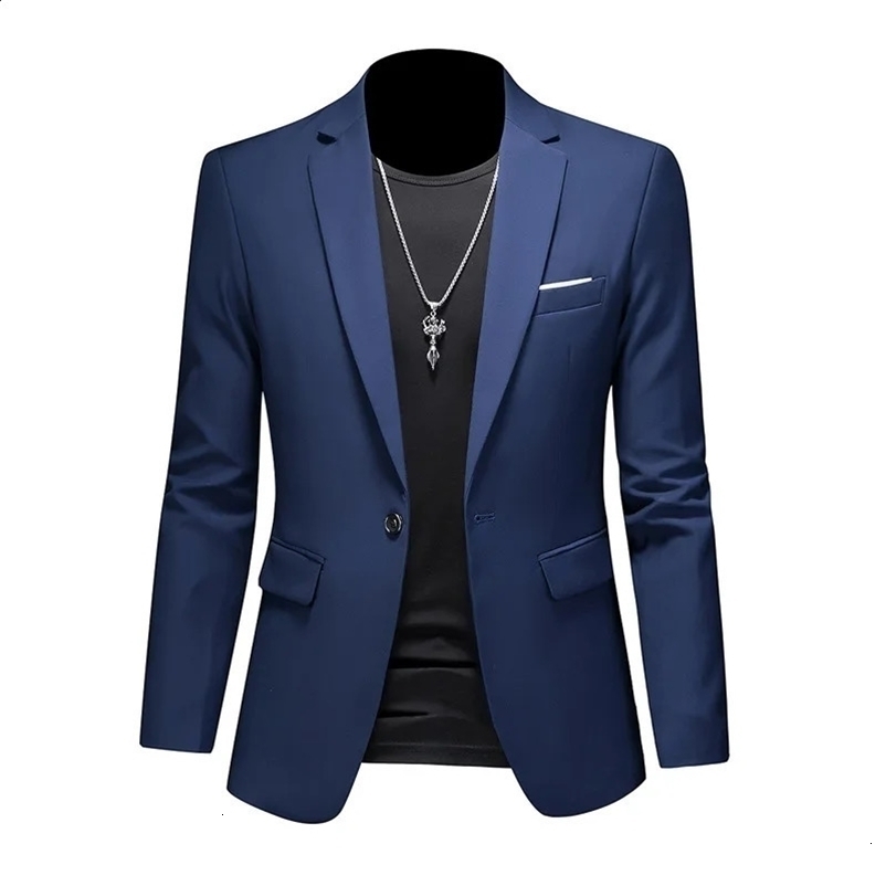 Mens Business Casual Jacket Plus Size M-6XL Solid Color Set Jacket Dress Work Clothes Oversized Coat Mens Clothing Evening Dress 240921