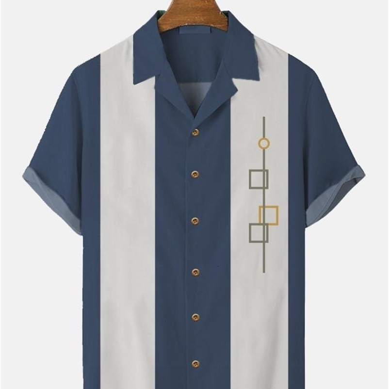 Men's Casual Shirts Stripes Simple Casual Shirts Men's European Size Men's Hawaiian Shirts Men's Shirts Fashion Short Sleeve Casua