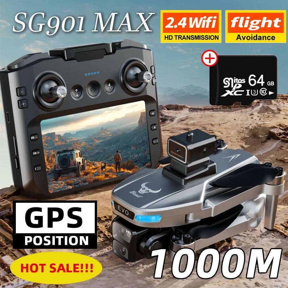 New Sg901 MAX GPS Drone Professional 8K Camera Aerial FPV Brush Avoiding Obstacle With Large Screen Remote Control Folding Dron