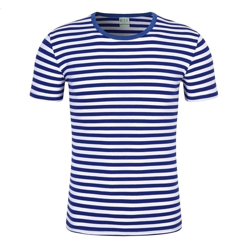 Men's T-Shirts T-shirt Stripe Blue Army Navy Special Forces Men's T-Shirt Sea Soul T-shirt 65% cotton 35% spandex 230426