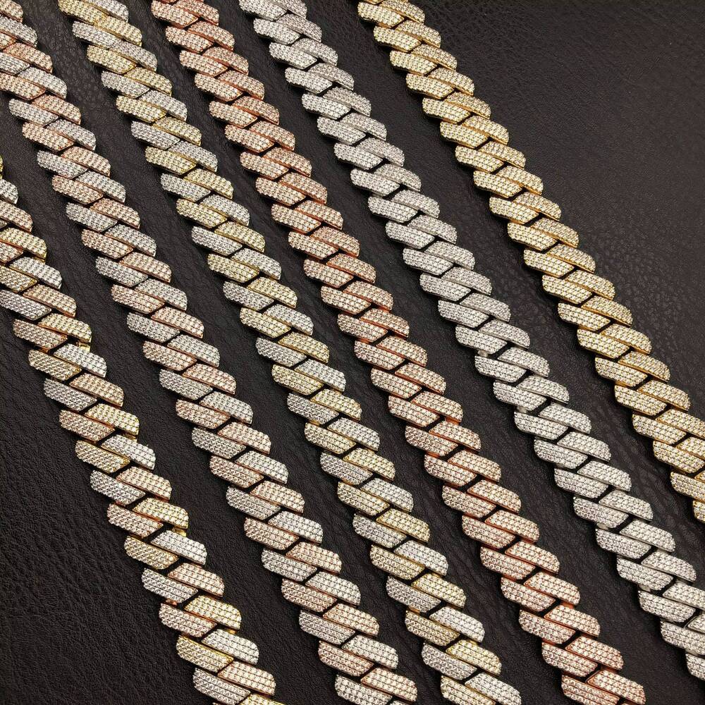 YSS Jewellery New Arrival 3 Rows Prong Cuban Chain