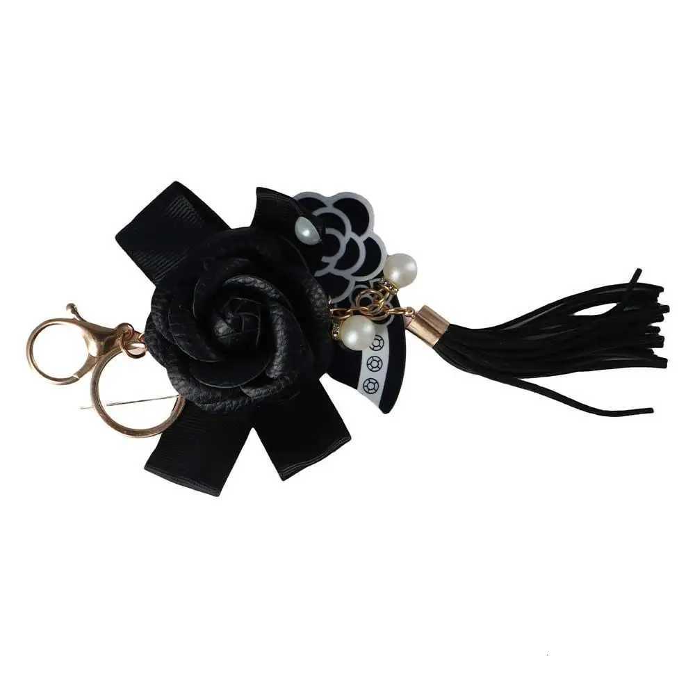 Fashion Valentines Gifts Black Car Key Ring Element Hanger Jewelry Umbrella Flower Keyring Camellia Key Chain Key Chain Bag Pendant D250925