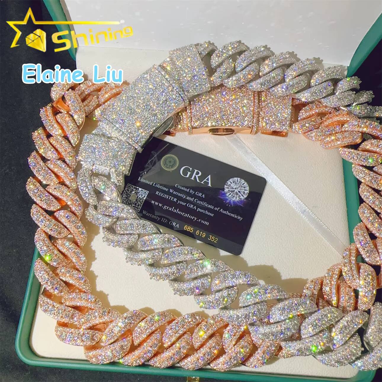 Sterling Silver 925 28mm VVS Moissanite Diamond Cuban Link Chain Moissanite Hip Hop Jewelry Cuban Link Chian Necklace