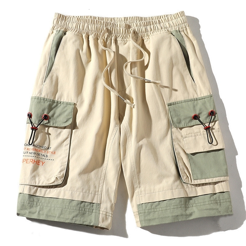 Men's Shorts Summer Commodity Shorts with Pockets Cotton Streetwear Casual Menswear Ribbon Bermuda Shorts Men's 230408