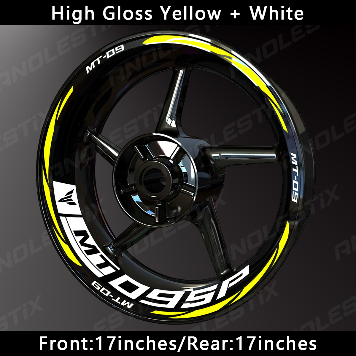 AnoleStix Motorcycle Wheel Rim Stripe Sticker Decal Reflective For YAMAHA MT09 SP