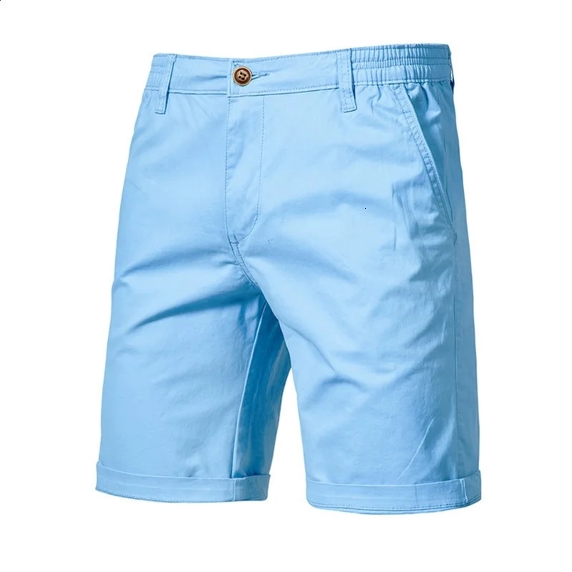 Fashion Mens 100% Cotton Business Casual Shorts Summer Social Elastic Waist Cargo Shorts Y2k Bermuda Beach Gym Shorts Hombre 250109