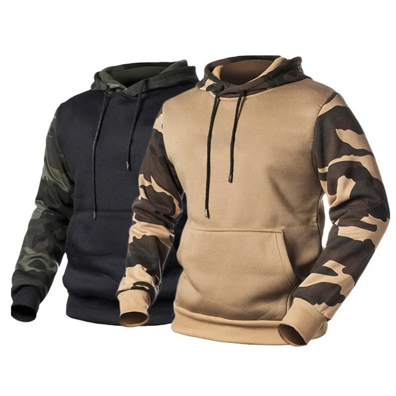 Punk Clothes Fashion Army Green Men Military Camouflage Hoodies Hooded Sweatshirts Male Camo Hoody Hip Hop Streetwear Top 250520