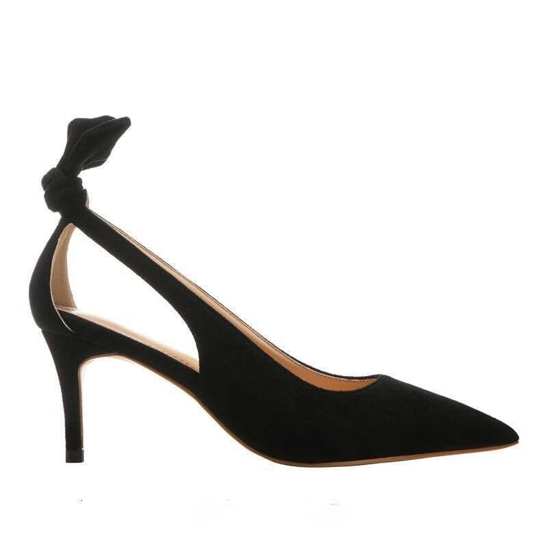 High Stiletto Heels Sexy Pointed Toe Black Female Spring And Autumn Suede Single Shoes Wholesale