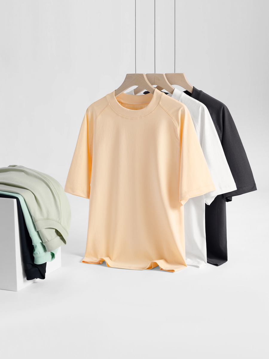 High-Quality 230g Cool-Touch T-Shirt for Men - Summer Ice-Feel Cotton, Breathable Casual Tees, Crew Neck & Unisex Short-Sleeve -67C
