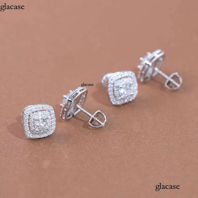 Fashion Fine Jewelry 5mm Round Dia S Sier GRA Moissanite Hip Hop Stud Earrings For Men Women
